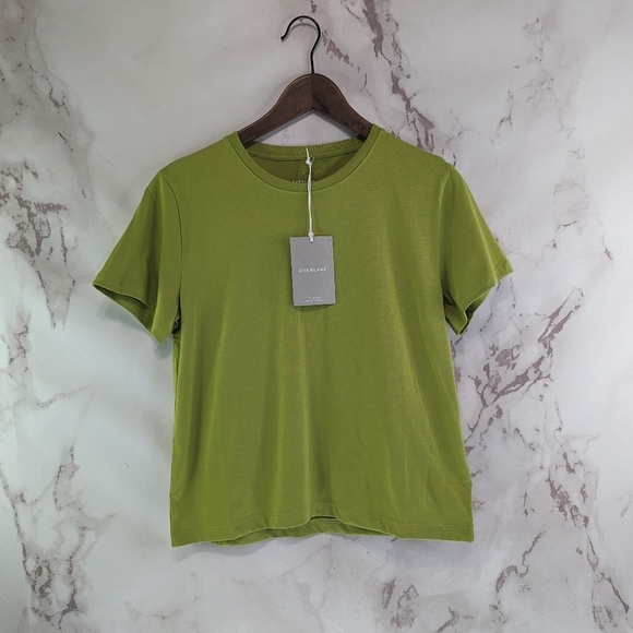 Everlane T Shirt Women Yellow Green Crew Neck Box Cut Tee Organic Cotton - Picture 2 of 12